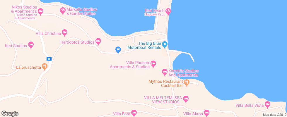 Отель Dakis Studios на карте Греции