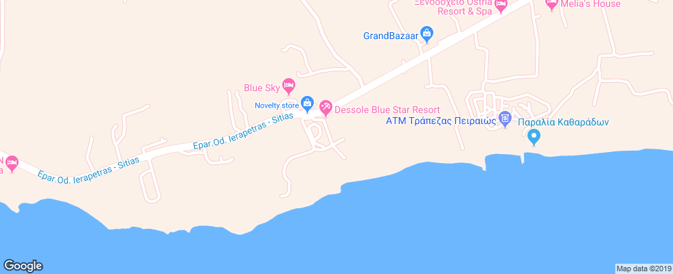 Отель Dessole Blue Star Crete на карте Греции
