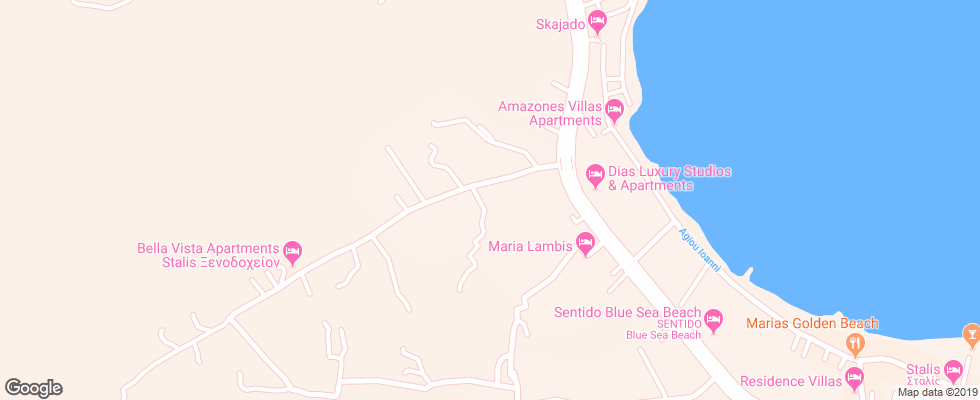 Отель Dias Hotel & Apartments на карте Греции