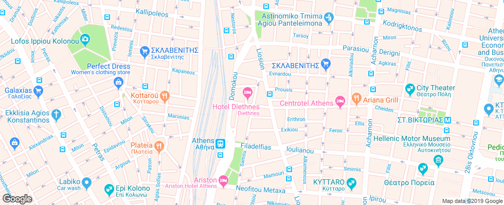 Отель Diethnes Athens на карте Греции