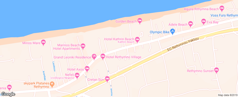 Отель Edem Beach на карте Греции