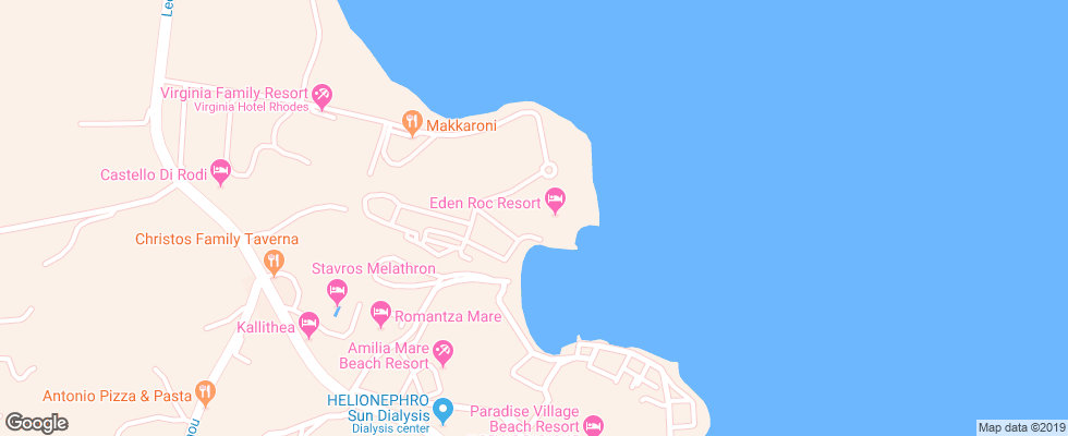 Отель Eden Roc на карте Греции