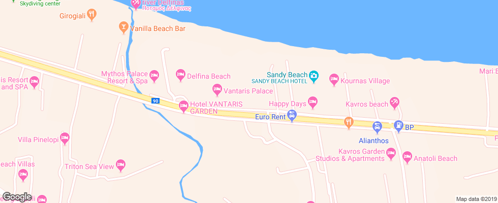 Отель Eliros Mare на карте Греции