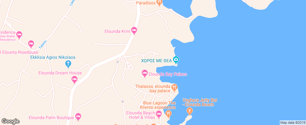 Отель Elounda Bay Palace Elite Club на карте Греции