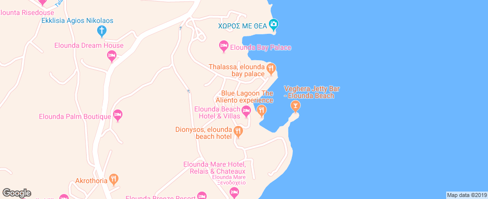 Отель Elounda Bay Palace Prestige Club на карте Греции
