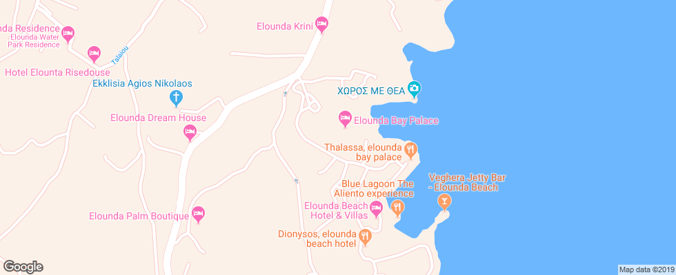 Отель Elounda Bay Palace Smart Club на карте Греции
