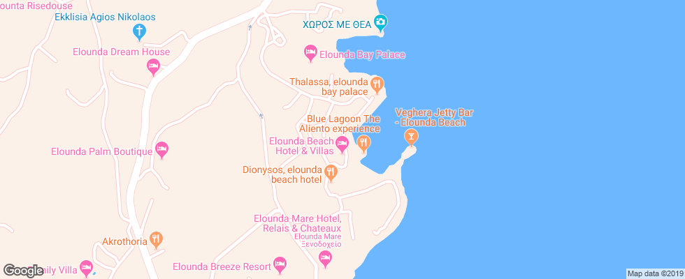 Отель Elounda Beach Hotel Yachting Club на карте Греции