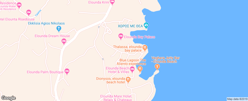 Отель Elounda Beach Sports&games Health Club на карте Греции