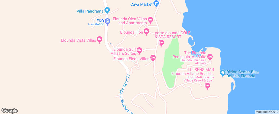 Отель Elounda Gulf Villas & Suites на карте Греции
