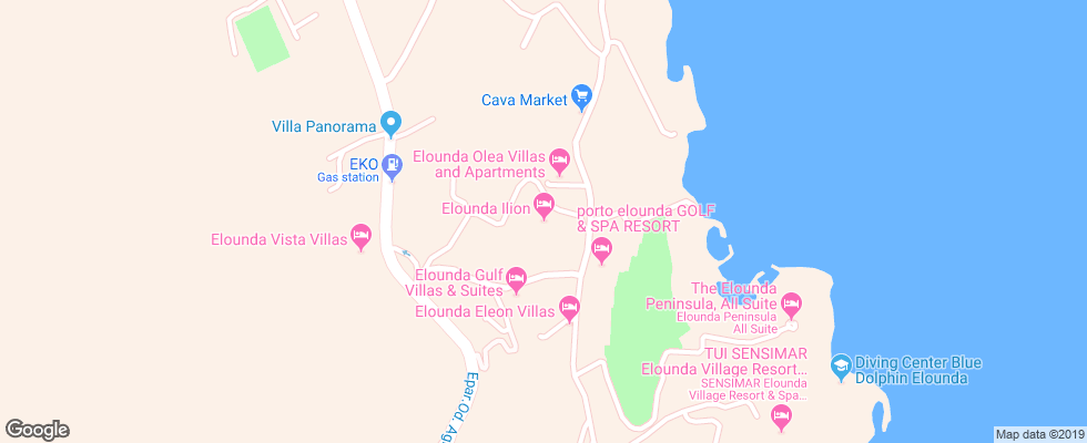 Отель Elounda Ilion на карте Греции