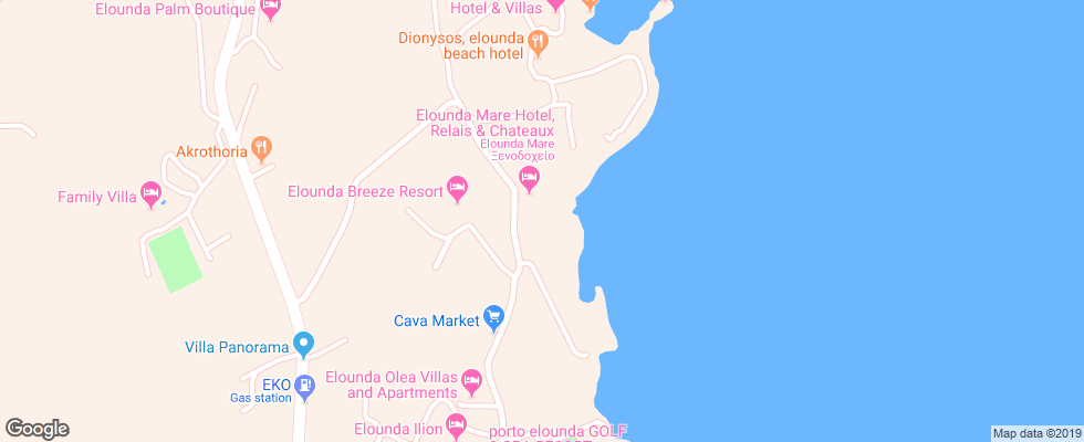 Отель Elounda Mare на карте Греции