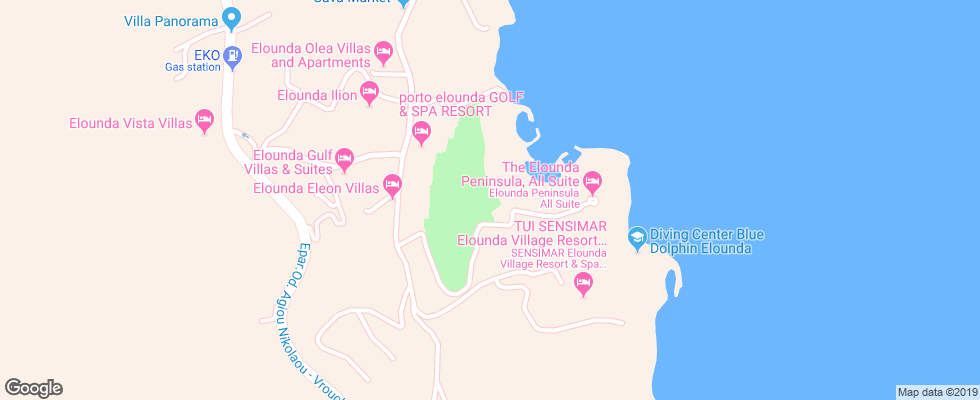 Отель Elounda Peninsula на карте Греции