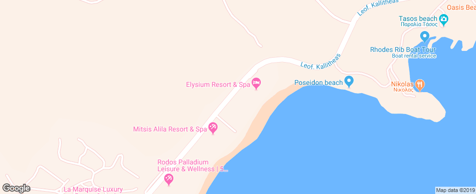 Отель Elysium Resort & Spa на карте Греции