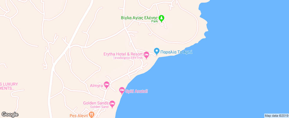 Отель Erytha Hotel & Resort на карте Греции