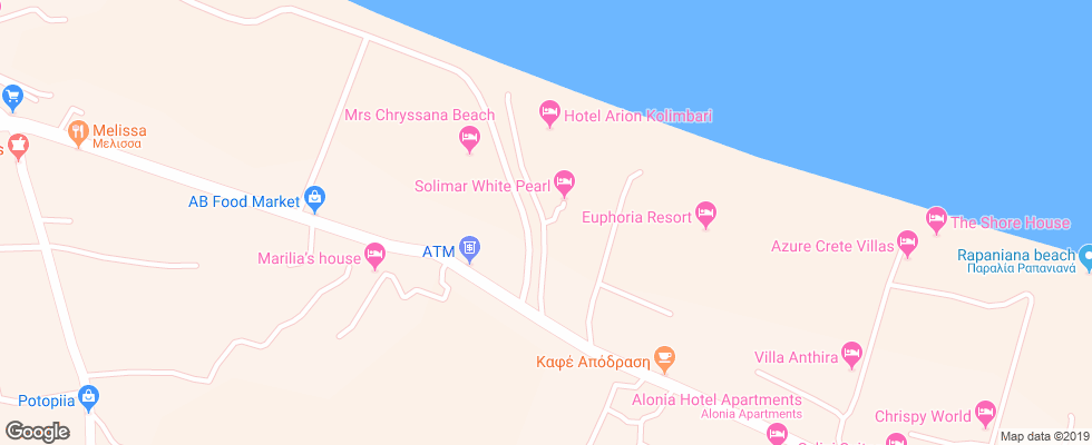 Отель Euphoria Beach Resort & Spa на карте Греции
