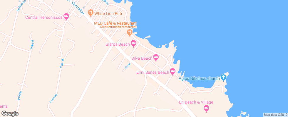 Отель Evelyn Beach на карте Греции