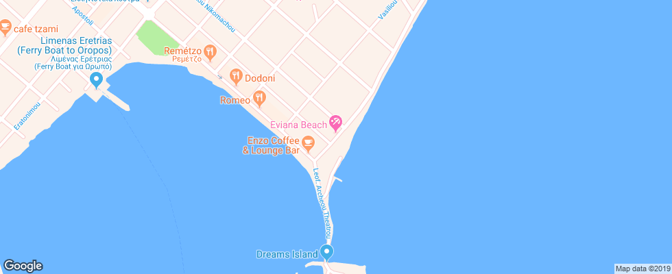 Отель Eviana Beach на карте Греции