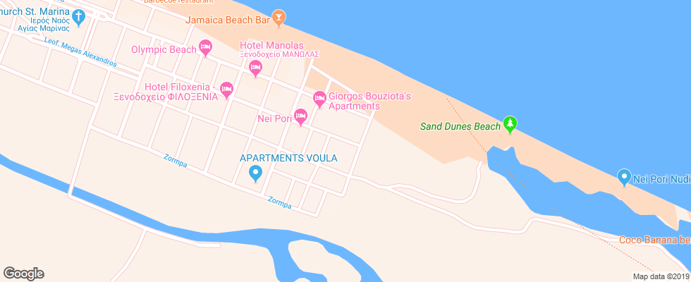 Отель Evilion-Stilvi на карте Греции