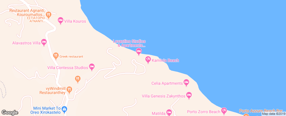 Отель Fiore Beach Studios на карте Греции