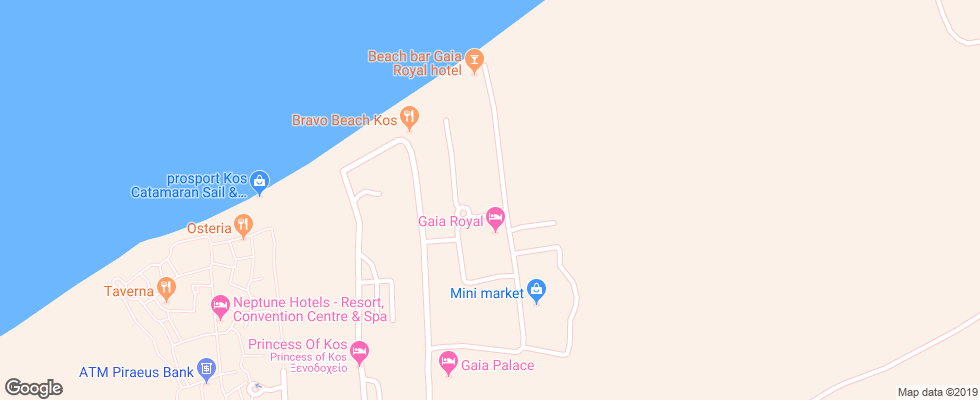 Отель Gaia Royal на карте Греции