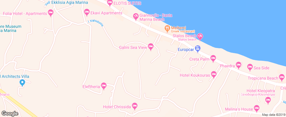 Отель Galini Sea View на карте Греции