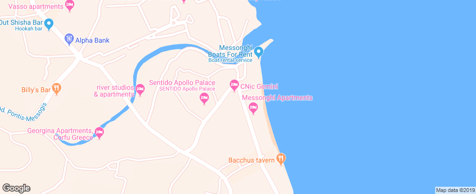 Отель Gemini на карте Греции