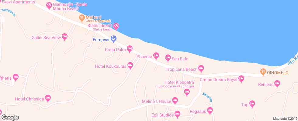 Отель Girogiali на карте Греции