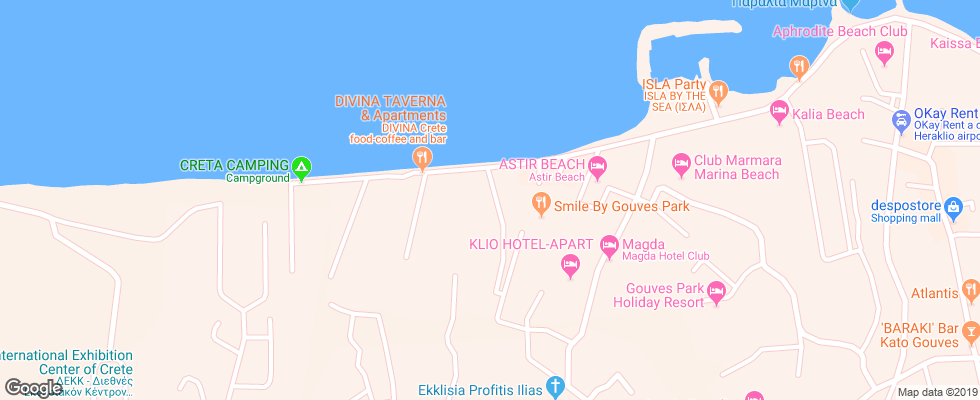 Отель Gouves Sea на карте Греции