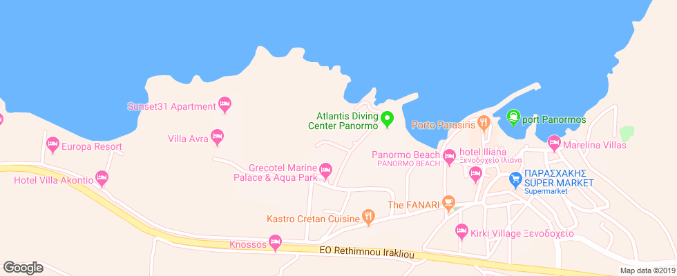 Отель Grecotel Club Marine Palace Suites на карте Греции