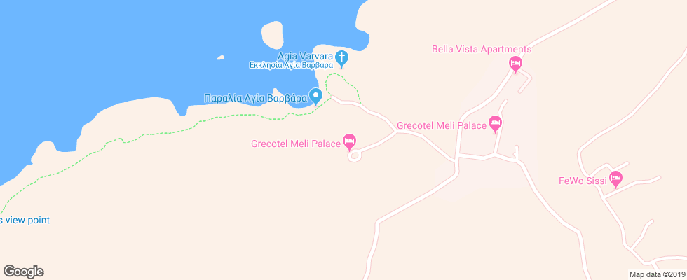 Отель Grecotel Meli Palace на карте Греции