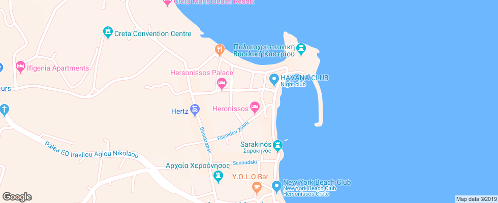 Отель Heronissos на карте Греции