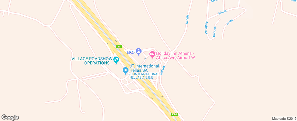 Отель Holiday Inn Athens Airport на карте Греции