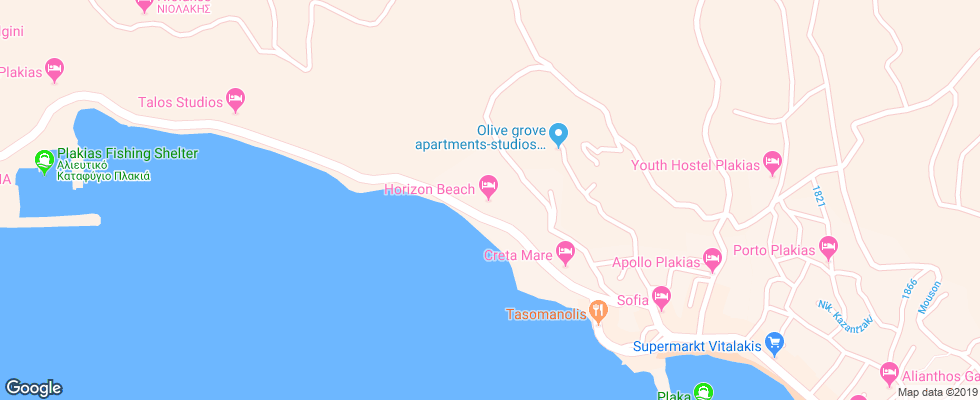 Отель Horizon Beach на карте Греции