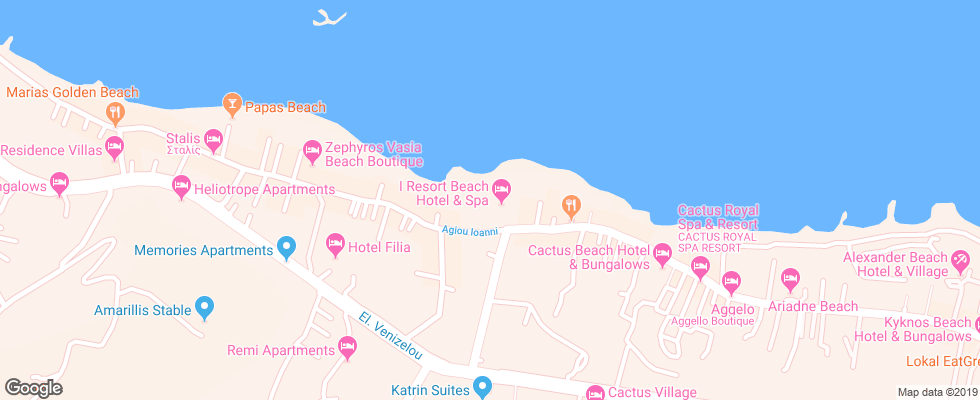 Отель I-Resort Beach Hotel & Spa на карте Греции
