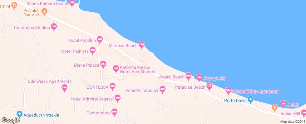 Отель Iliessa Beach на карте Греции