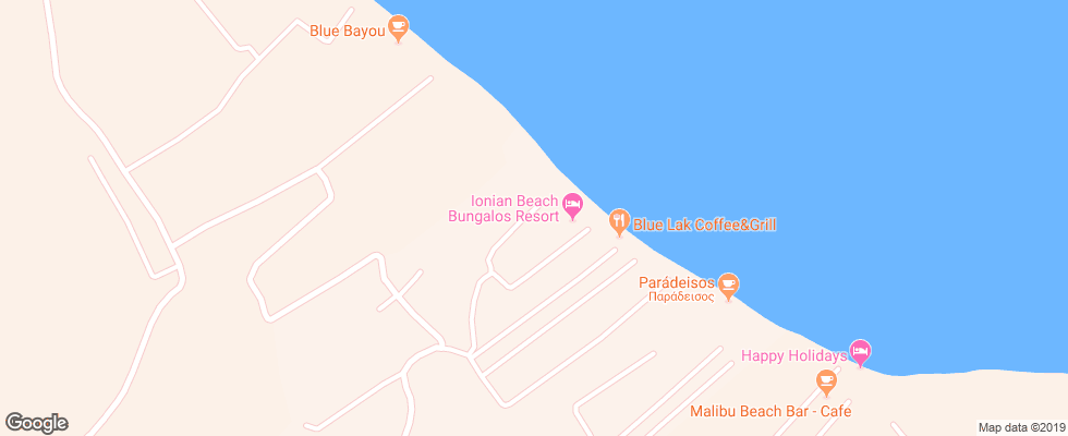 Отель Ionian Beach Hotel на карте Греции