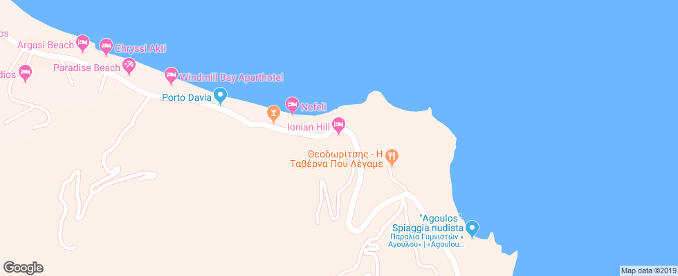 Отель Ionian Hill на карте Греции