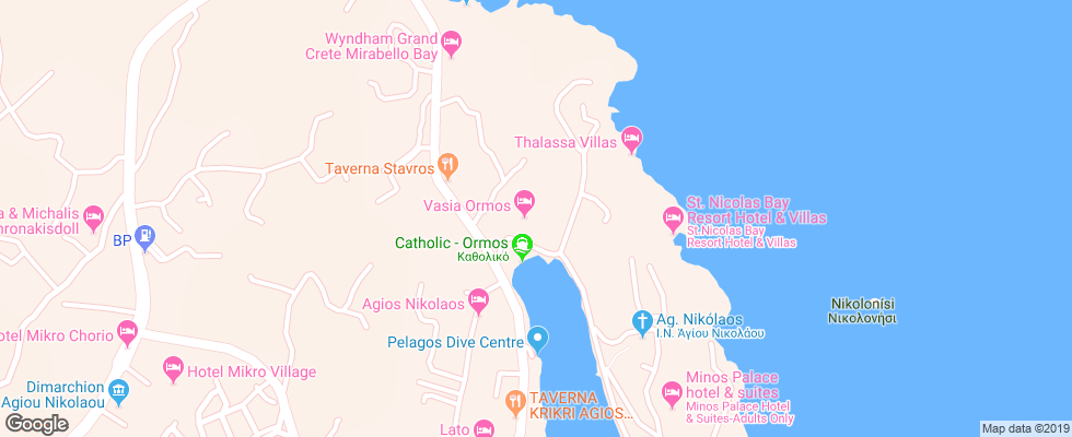 Отель Istron Villas на карте Греции