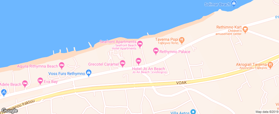 Отель Jo-An Beach на карте Греции