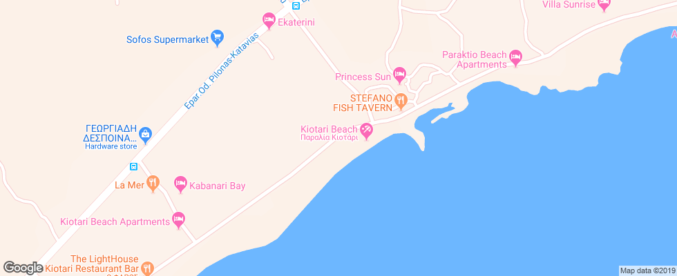 Отель Kabanaris Bay на карте Греции