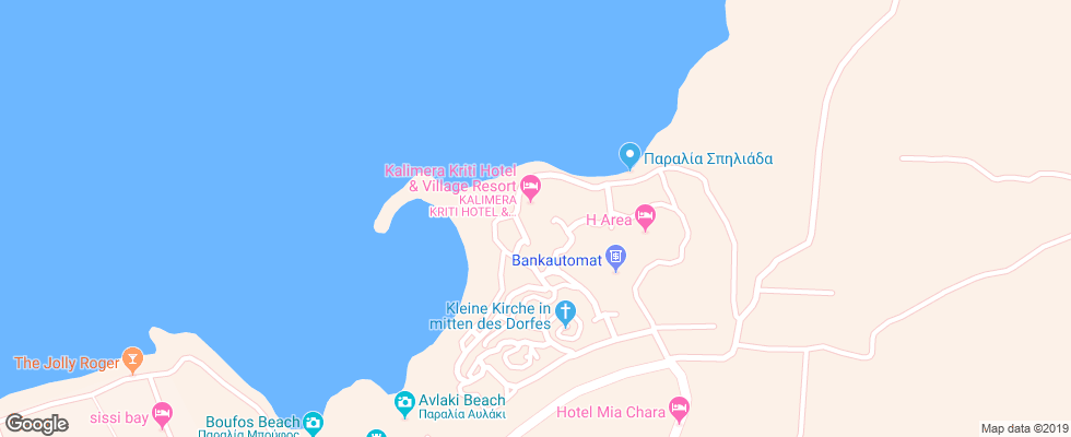 Отель Kalimera Kriti на карте Греции