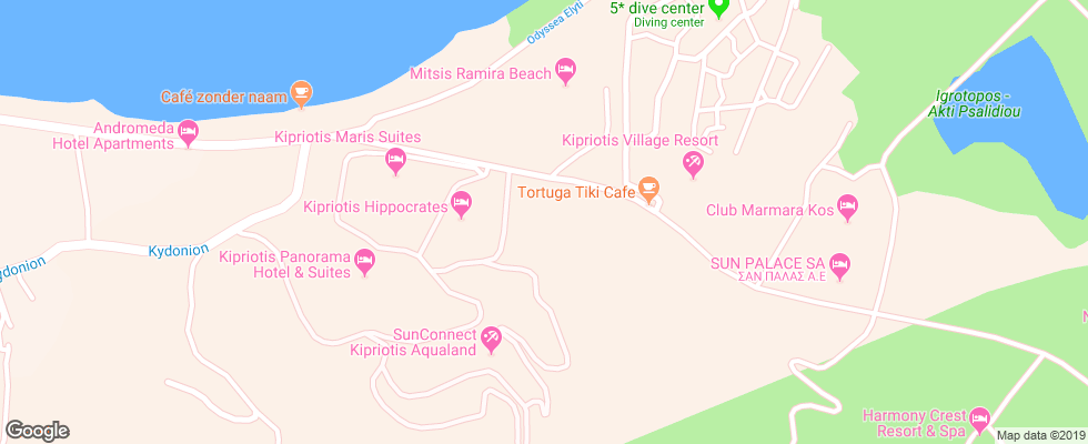 Отель Kipriotis Village Resort на карте Греции