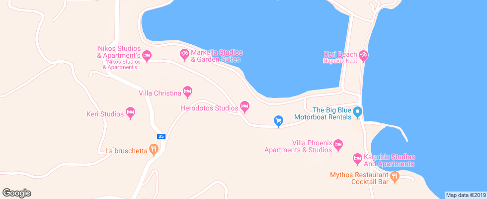Отель Kookis Village на карте Греции