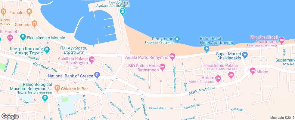 Отель Kriti Beach на карте Греции