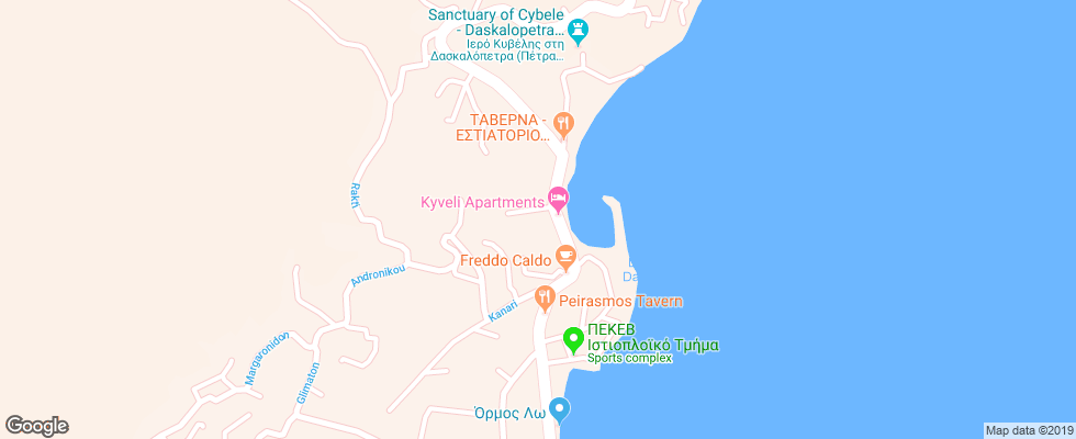 Отель Kyveli Apartments на карте Греции