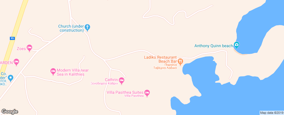 Отель Ladiko на карте Греции