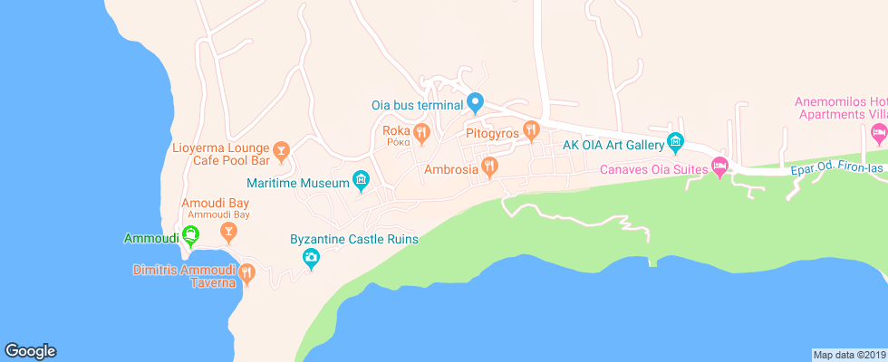 Отель Lava Oias на карте Греции