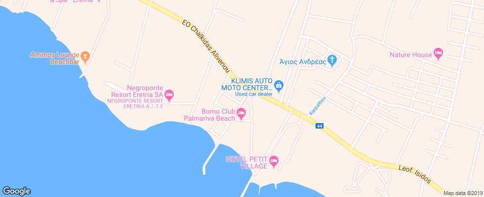 Отель Malaconda Beach на карте Греции