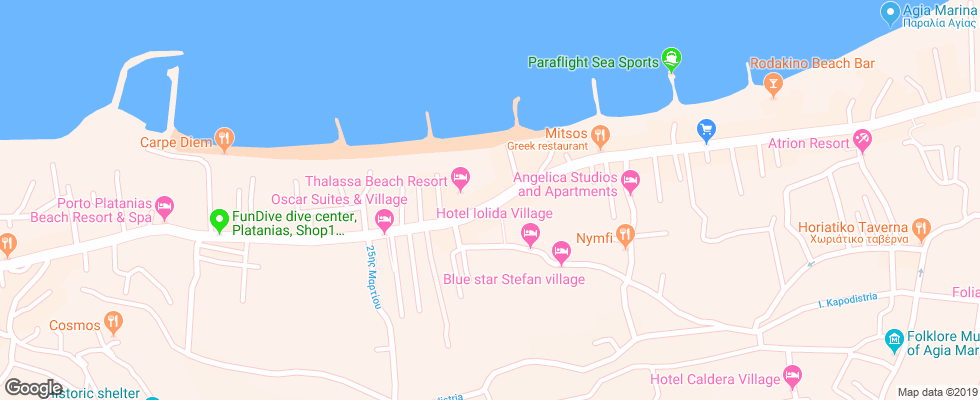 Отель Marina Sands на карте Греции