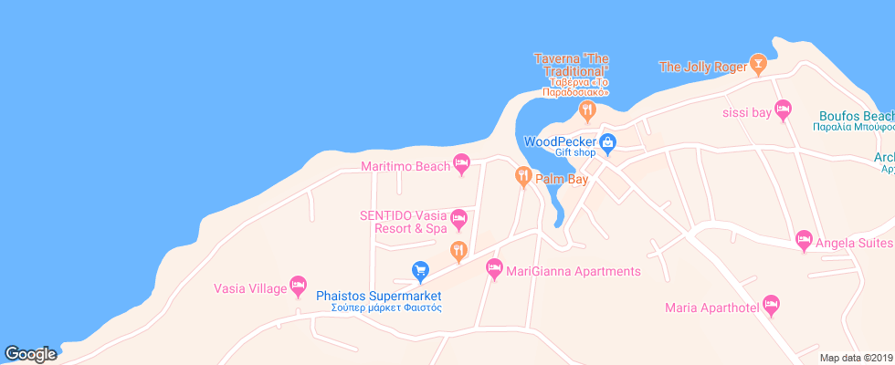 Отель Maritimo Beach на карте Греции